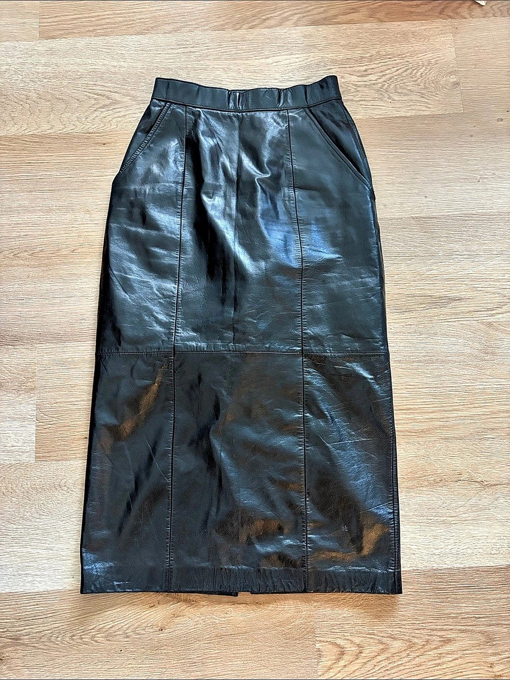 Wilsons Leather Midi Pencil Skirt Black Size 8 fits small